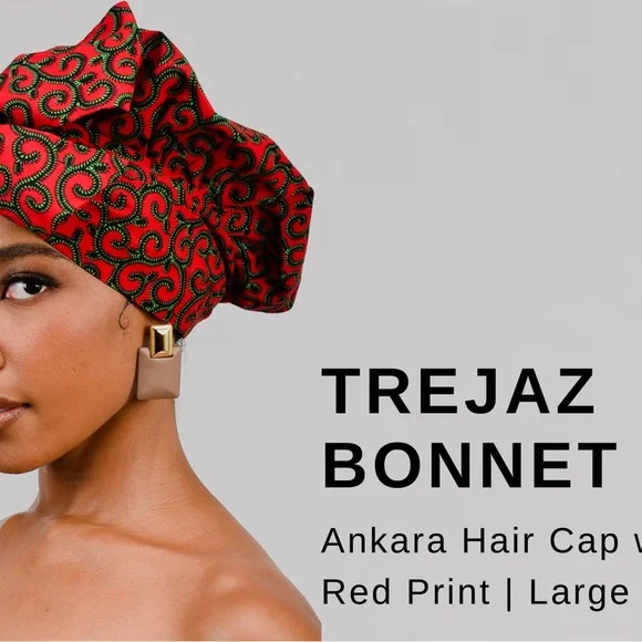 Ankara Satin Bonnet Silk Cap Hair Bonnet for Sleeping, for Women Long Curly Hair - Picture 2 of 5